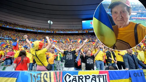 Ca la 90 de ani! SUPER FOTO România are una dintre cele mai în vârstă fane de la Euro 2016! Reprezentanții UEFA au 