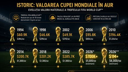 ADVERTORIAL. Cât valorează Cupa Mondială în 2026 ca valoare în aur