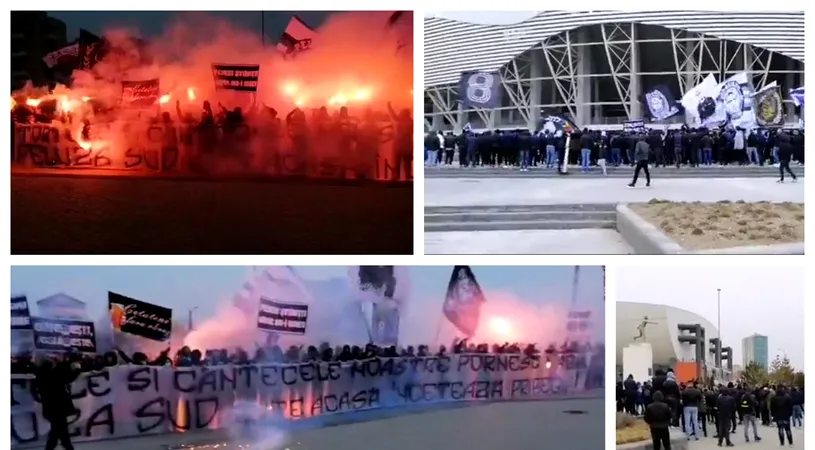 VIDEO | Atmosferă incendiară la stadionul ”Ion Oblemenco”, înainte de meciul de debut în campionat al echipei ”FC U” Craiova pe noua arenă. Mesajul suporterilor din Peluza Sud '97