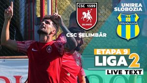 CSC Șelimbăr pierde primul meci în acest sezon și poziția de lider în Liga 2 după șapte etape. Unirea Slobozia urcă pe locul 1, ajutată și de arbitrul