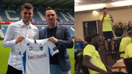 Ianis Hagi, "botezat" de colegii de la Genk. Fiul "Regelui" a cântat o melodie, iar Vladimir Screciu a filmat tot | VIDEO 