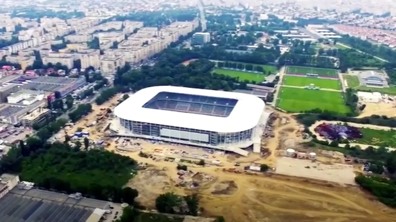 Noua arenă din Ghencea, tot mai strălucitoare și mai spectaculoasă. Filmarea din dronă care dezvăluie toate secretele | VIDEO