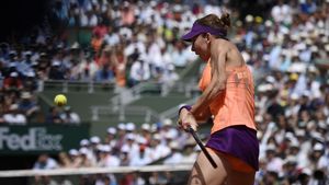GALERIE FOTO | Finala Halep - Șarapova, în imagini. Trăirile celor două sportive surprinse în cele mai importante momente