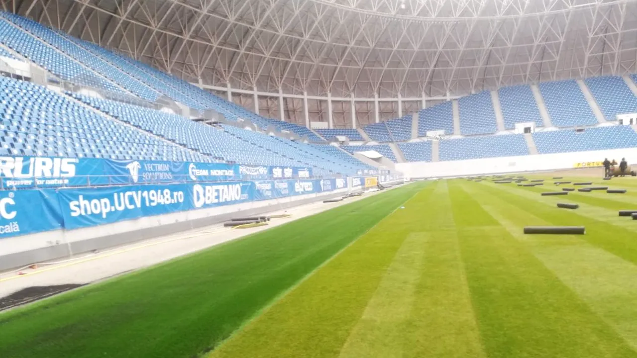 Noul gazon de pe „Ion Oblemenco” este aproape gata! Când se poate juca primul meci pe stadionul din Craiova | FOTO