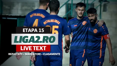 Liga 2, etapa 15 | Sâmbătă ”italiană” în eșalonul secund, cu doar patru goluri marcate în cinci meciuri. Ripensia învinge în Capitală, Metaloglobus și FK Csikszereda ratează șansa să egaleze Steaua