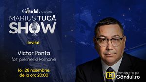 Marius Tucă Show începe joi, 28 noiembrie, de la ora 20.00, live pe gândul.ro. Invitat: Victor Ponta