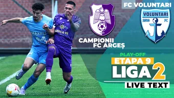 CFC Argeș – FC Voluntari se joacă de la ora 19:30. Argeșenii pot urca pe locul 1, ilfovenii își pot asigura locul în barajul de promovare în prima ligă