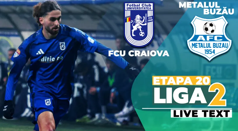 FCU Craiova întoarce scorul și câștigă contra Metalul Buzău, dar șansele sale la play-off țin doar de o decizie a FRF! Vlad Achim, gest golănesc în finalul partidei