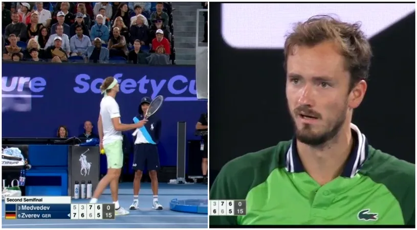 Tensiuni incredibile în a doua semifinală de la Australian Open! Alexander Zverev l-a atacat verbal pe Daniil Medvedev: „Se dă în spectacol