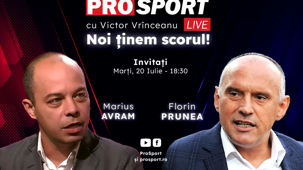 ProSport Live, o nouă ediție premium pe prosport.ro! Florin Prunea și Marius Avram vorbesc despre cele mai noi informații din fotbalul românesc