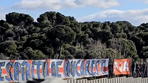 Fanii lui Atletico Madrid au pus un banner cu mesajul „Spiritul de la București”. Mulți au crezut că e pentru Horațiu Moldovan, dar ultrașii făceau referire la cu totul altceva