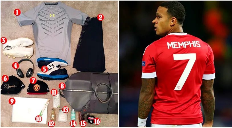 FOTO | Bagajul unui star din fotbal! Geantă de 2325 de euro și aftershave de 535 de euro. Ce și-a luat cu el Memphis Depay în turneul din China