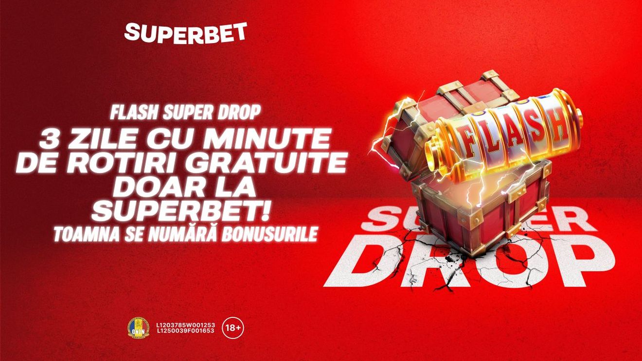 Advertorial. Flash Super Drop! Ai 3 zile cu rotiri gratuite, doar la Superbet