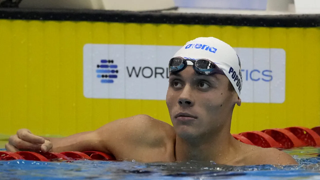 David Popovici, calificare fără glorie în finala la 100 de metri liber de la Campionatul European 2023! Britanicul Richards a înotat mai rapid și în semifinala acestei probe