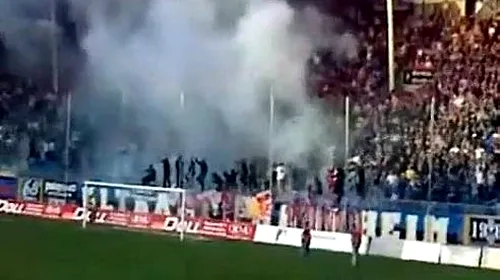 Suporterii lui Kaiserslautern aruncă cu foc bengalez în teren