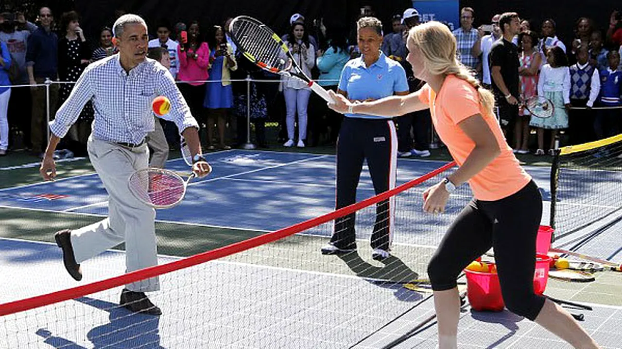 VIDEO & FOTO | Caroline Wozniacki a jucat tenis cu președintele Barack Obama