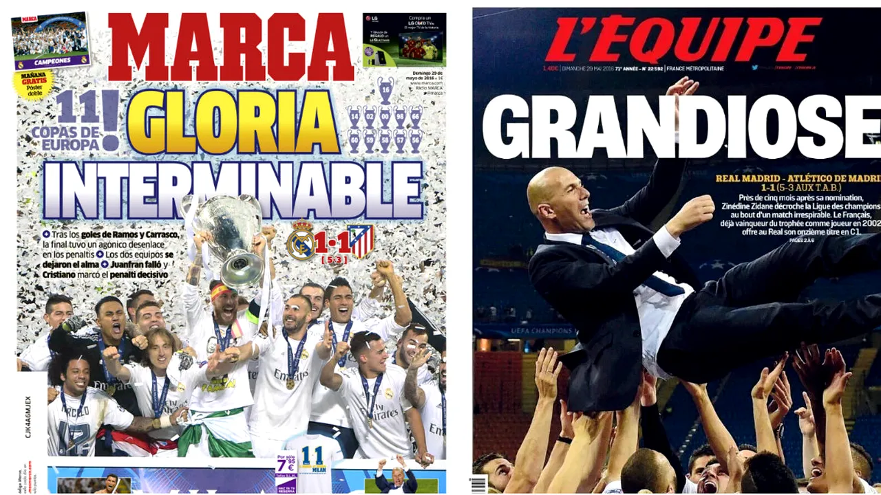 GALERIE FOTO | Victoria istorică a Realului, în cele mai importante ziare de sport din Europa! Cele din Barcelona s-au 
