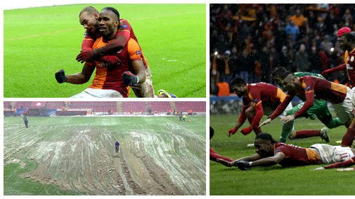 FOTO: Calificare în zăpadă! Galatasaray a scos-o pe Juventus din Ligă pe un teren jalnic!
