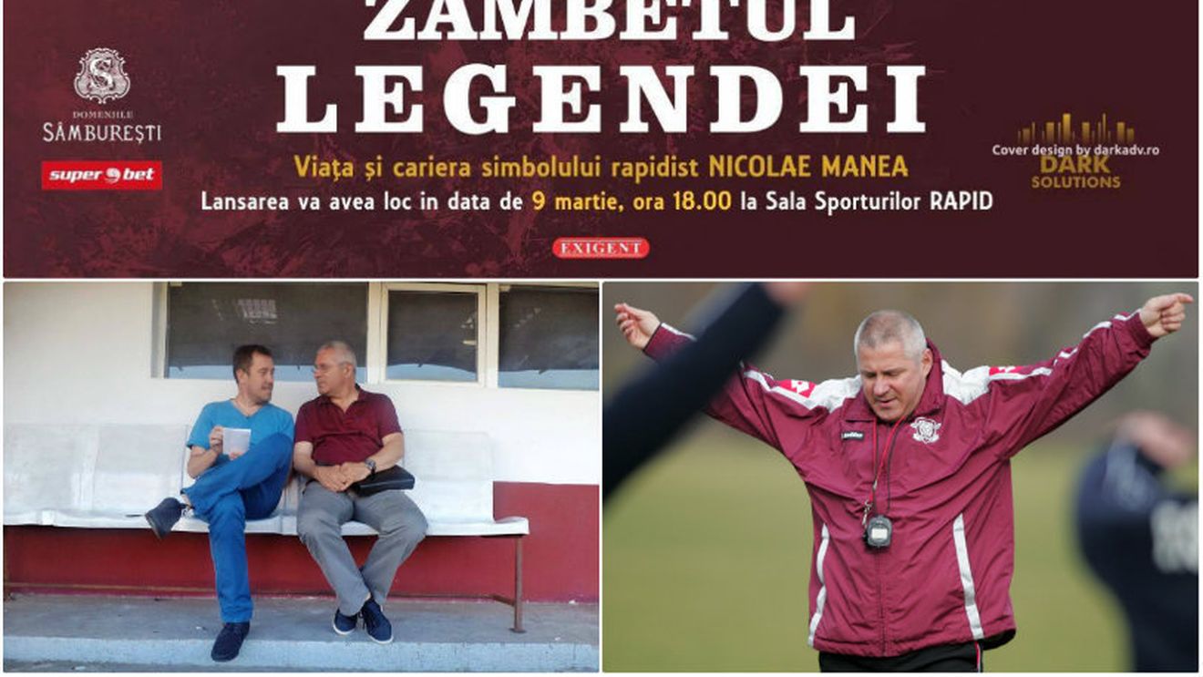 "Zâmbetul legendei", cartea dedicată lui Nae Manea, va fi lansată miercuri, 9 martie. Cele mai importante nume din istoria Rapidului vor fi prezente la eveniment