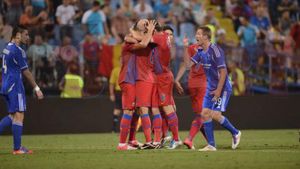 "Diri-diri" cu Ekranas! ** Steaua - Ekranas 3-0! Steliștii se califică pentru a noua oară în grupele cupelor europene