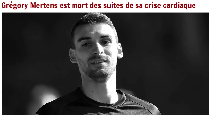 Dramă în fotbal. Gregory Mertens a încetat din viață în urma unui atac de cord suferit pe gazon. Fotbalistul avea doar 24 de ani