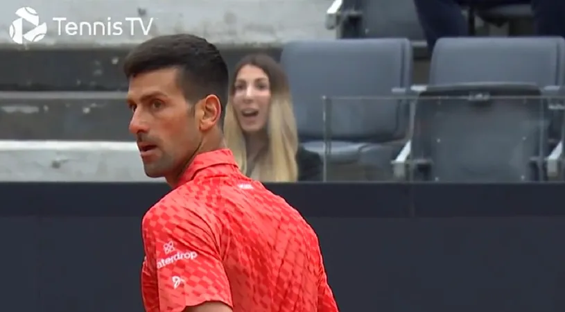 Tensiuni fără precedent la meciul lui Novak Djokovic de la Roma! Reacția sârbului după ce adversarul l-a lovit cu mingea, când era întors cu spatele | VIDEO