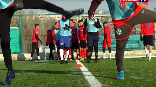 Gafă uriașă la un antrenament al juniorilor de la CSA Steaua! Un puști a venit cu echipamentul rivalei FCSB | FOTO