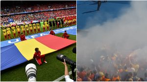 UEFA a deschis o procedură disciplinară împotriva României după meciul cu Elveția! VIDEO | Momentul în care fanii tricolorilor au "aprins" peluza de pe Parc des Princes