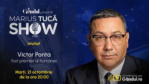 Marius Tucă Show începe marți, 21 octombrie, de la ora 20.00, live pe Gândul. Invitat: Victor Ponta