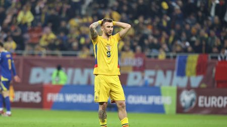 Denis Drăguș, ratări incredibile în România - Bosnia. Atacantul i-a exasperat pe comentatorii de la Antena 1