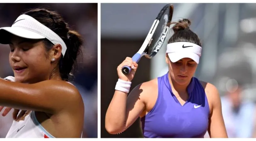 Campioane puse la colț! Emma Răducanu și Bianca Andreescu, foste câștigătoare de US Open, au pierdut în runda inaugurală a Grand Slamului new-yorkez