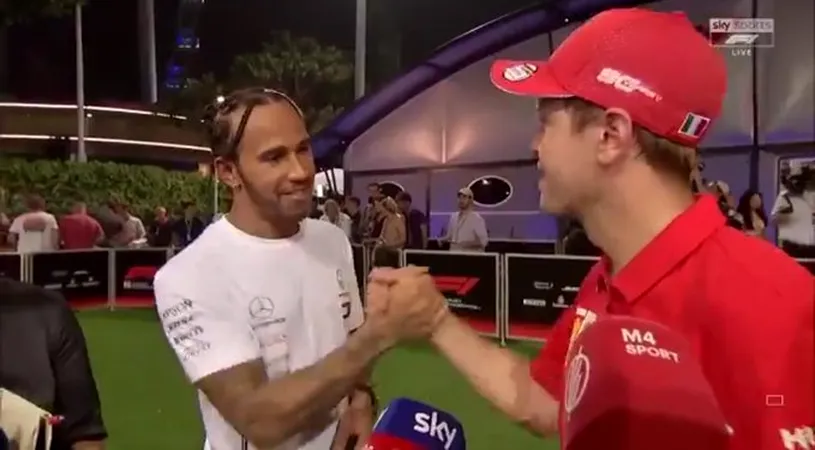 Formula 1 | Lewis Hamilton și Sebastian Vettel au predat o nouă lecție de fair-play. VIDEO | Ce s-a întâmplat la finalul cursei din Singapore