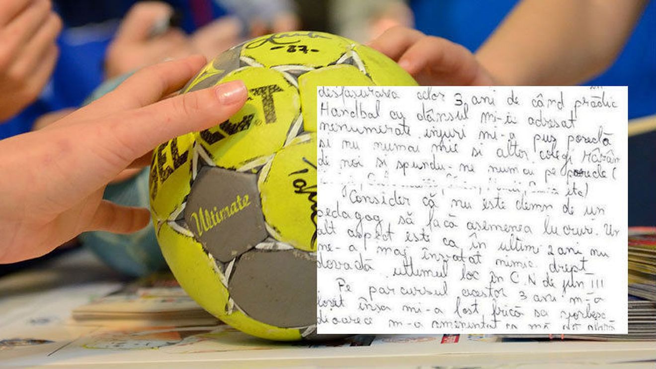 Un profesor de handbal, acuzat că și-a umilit și bătut elevii. FOTO: Mărturia scrisă a unui copil