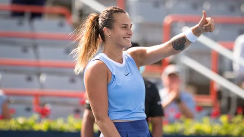 Faza săptămânii în tenis! Aryna Sabalenka a făcut cel mai tare șpagat la turneul de la Montreal | VIDEO