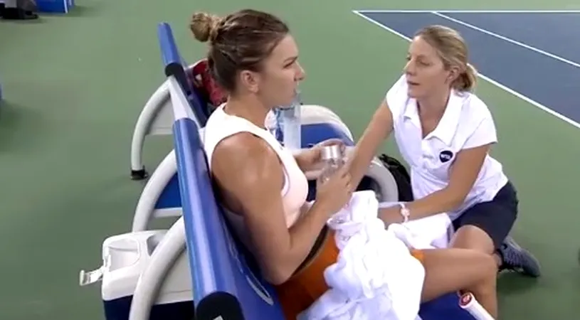 Probleme medicale pentru Simona! FOTO | Halep a chemat de trei ori medicul pe teren și a primit îngrijiri