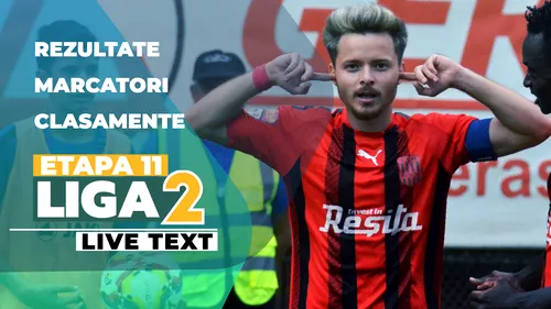 Liga 2, etapa 11 | Chindia obține cea mai clară victorie în această rundă, derby-ul dintre clasatele pe locurile 2 și 3 s-a terminat cu un singur gol înscris. Concordia remizează în primul joc după retragerea lui Gabi Tamaș și revenirea pe teren a lui Adi Popa