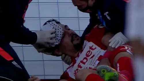 Adi Petre, la un pas de o accidentare horror: „Straniu, nedemn pentru fotbalul nostru!” Fostul atacant al FCSB, plin de sânge la Giurgiu | FOTO