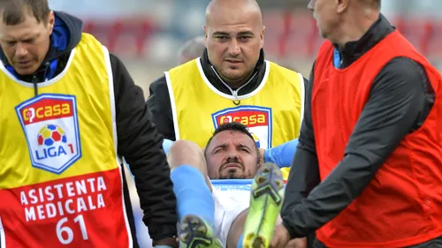 Constantin Budescu, scos pe targă de pe teren! Verdict dur pentru vedeta lui FC Voluntari. „Ruptură de tendon!” Sezon încheiat pentru Budi | FOTO