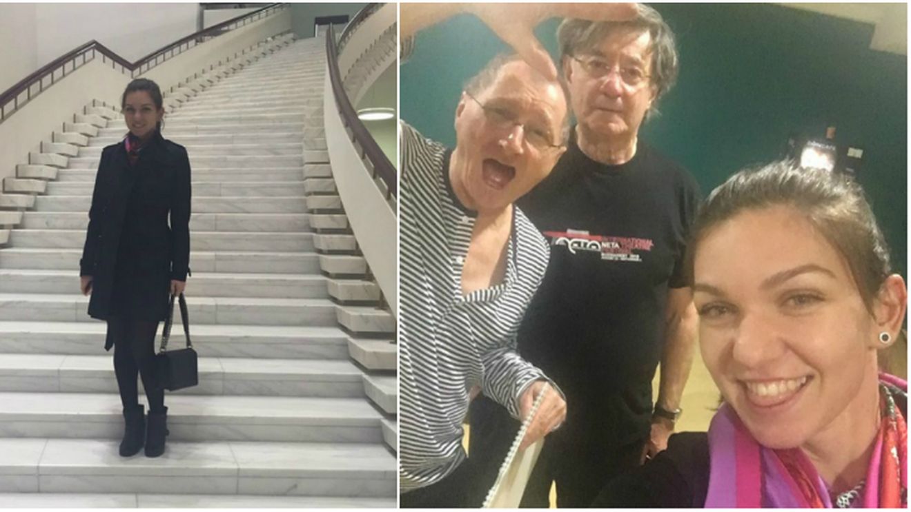 FOTO | A schimbat terenul de tenis cu scena teatrului. Simona Halep, "selfie" de colecție cu doi mari actori