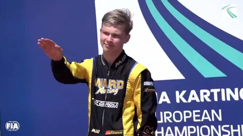 Prima reacție a pilotului rus în vârstă de 15 ani care a făcut salutul nazist pe podium! Cum a explicat gestul care a înfuriat lumea sportului | VIDEO