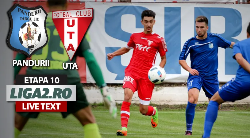UTA întoarce rezultatul și câștigă la Târgu Jiu în ultimul minut.** Pandurii, învinsă pentru prima dată în acest sezon pe teren propriu