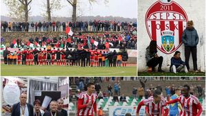 ISTORIE | Sepsi OSK a promovat matematic în Liga 1, acolo unde nici "în visul visurilor" nu se gândea că va ajunge. Sfântu Gheorghe, secuii, pâinea și cântecele în maghiară ale suporterilor