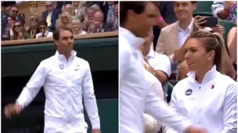 Simona Halep, gest controversat în momentul în care Rafael Nadal a trecut pe lângă ea la Wimbledon! Fanii spaniolului, indignați: „Patrick Mouratoglou i-a pus asta în contract!” VIDEO