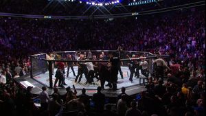 UFC 229 | Khabib l-a învins pe McGregor, apoi a început haosul! Imagini incredibile, cu irlandezul atacat în cușcă de staff-ul lui Khabib și o încăierare generală ca în filme: "Au fost arestați, se află în drum spre închisoare". Cine e omul lui McGregor care a declanșat nebunia. FOTO & VIDEO