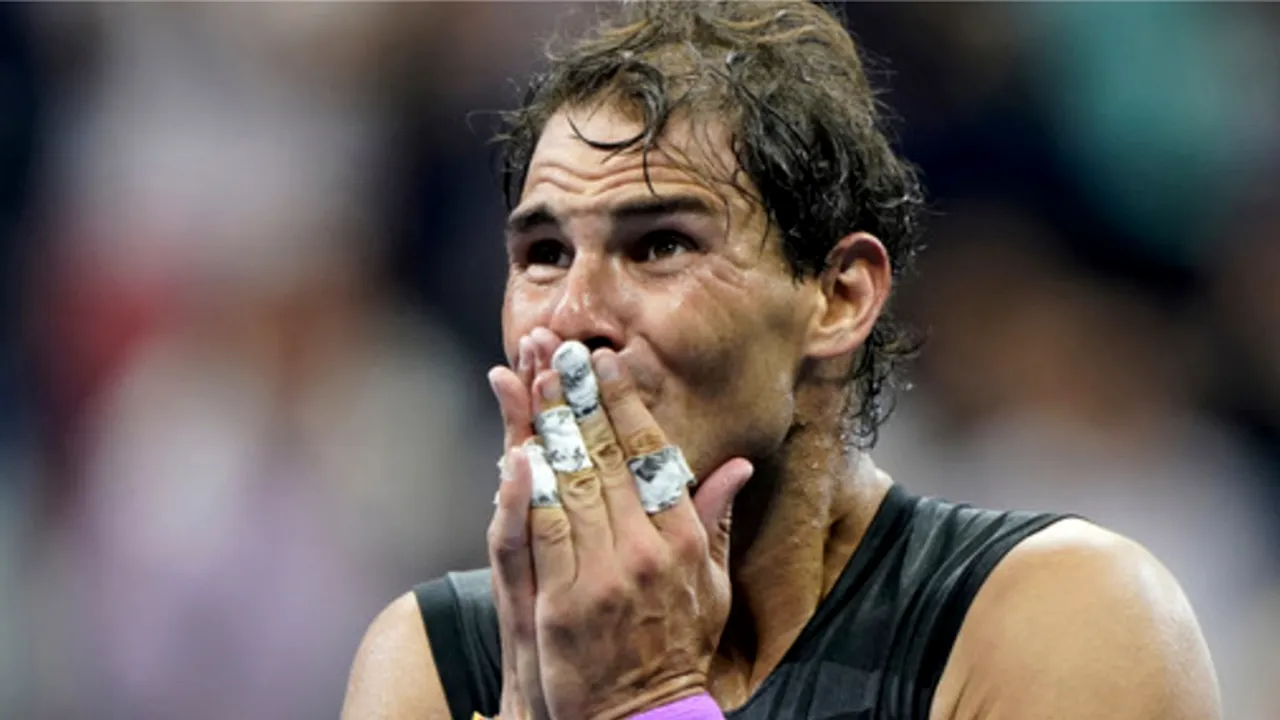 Rafa Nadal, copleșit de emoții după victoria din finala US Open 2019. 