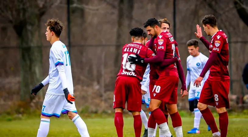 Valentin Alexandru a debutat cu un hattrick la Rapid, giuleștenii au câștigat cu 8-0 primul amical din acest an.** Daniel Pancu vrea un portar de la CFR Cluj
