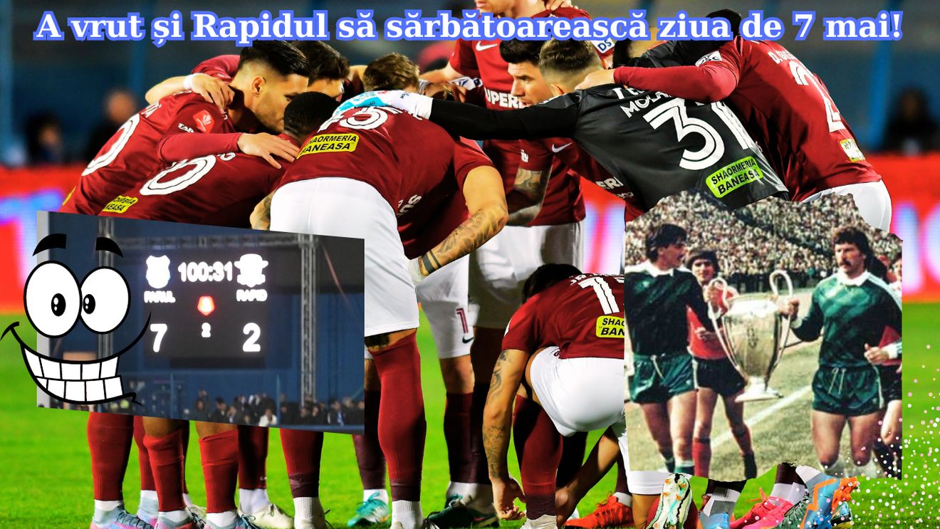 Rapid, ținta ironiilor după 2-7 cu Farul: „În cinstea zilei de 7 mai 1986!”. Cele mai tari glume după umilința suferită de giuleșteni la Ovidiu
