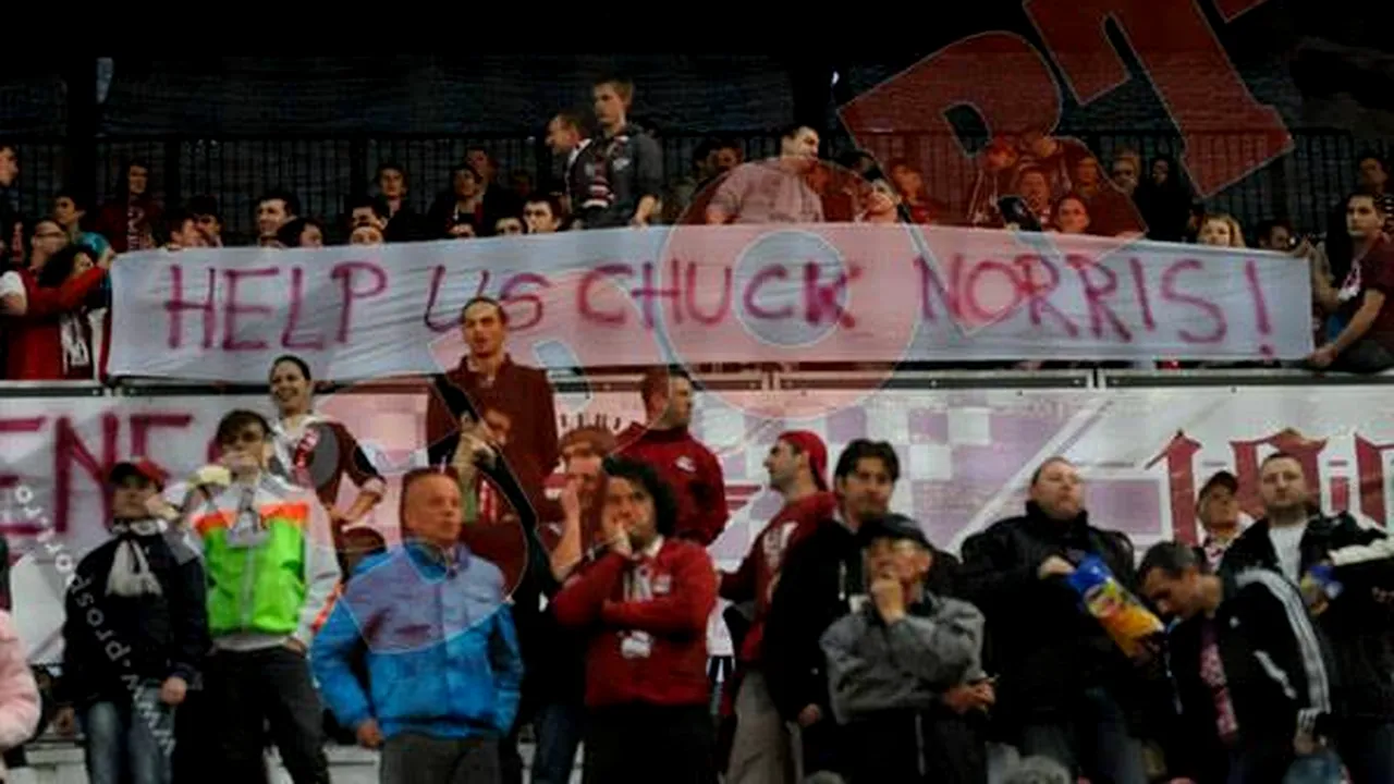 Suporterii CFR-ului știu cum pot să iasă din criză.  Îl cheamă pe Chuck Norris la Cluj :)