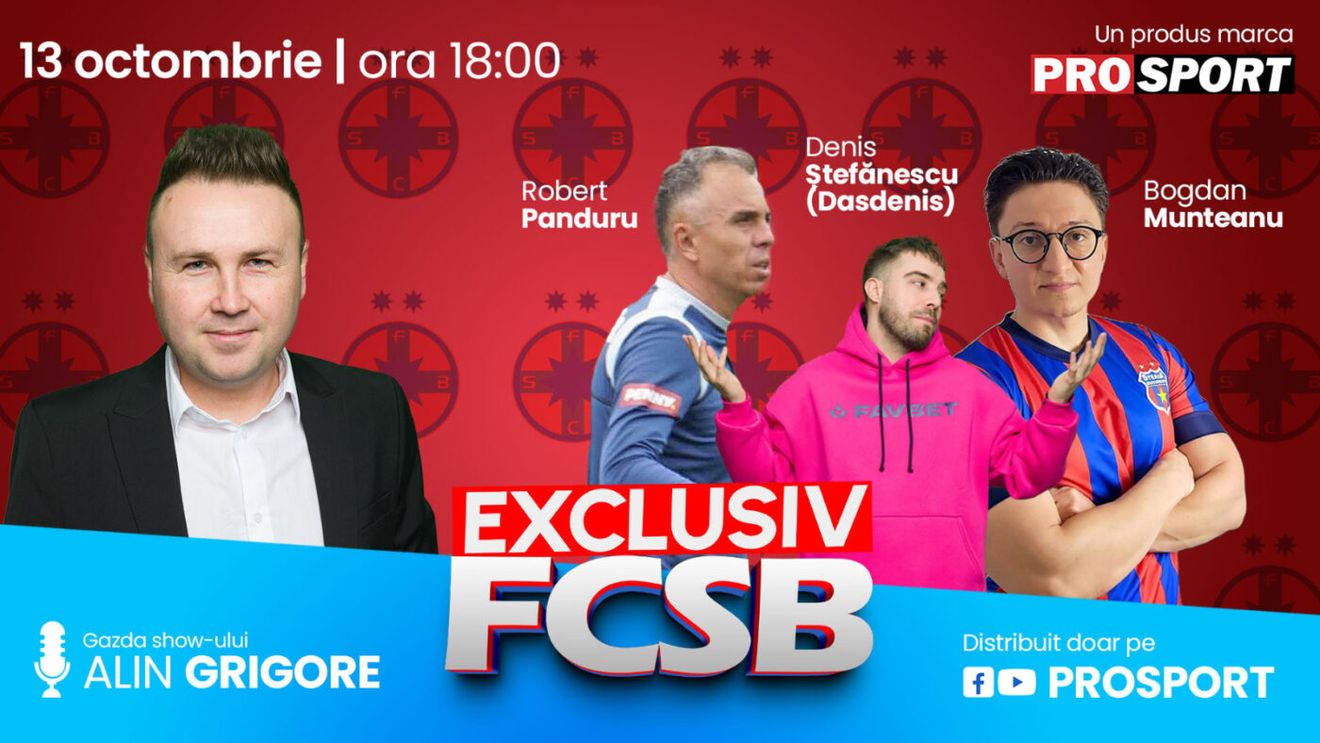 EXCLUSIV FCSB, azi de la 18:00. Cum se vede campioana României prin ochii influencerilor Dasdenis și Bogdan Munteanu