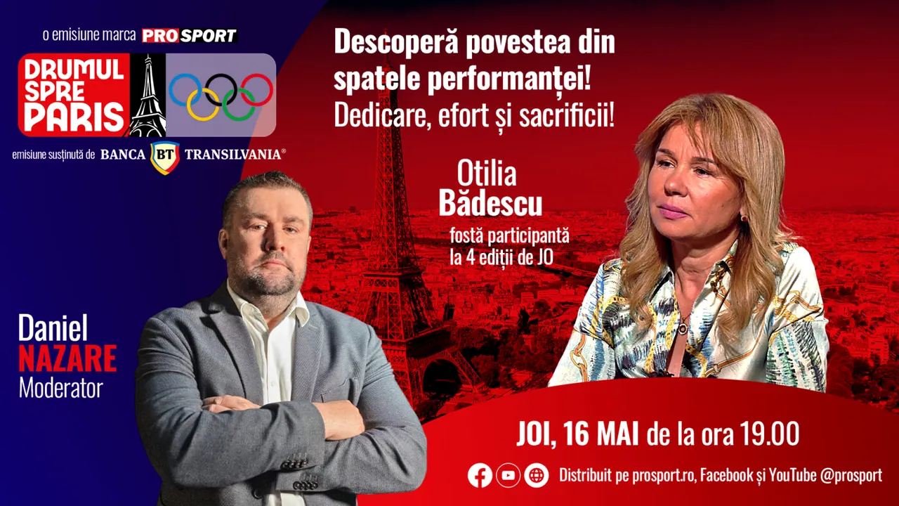 Otilia Bădescu, invitata emisiunii „Drumul spre Paris” de joi, 16 mai, de la ora 19:00